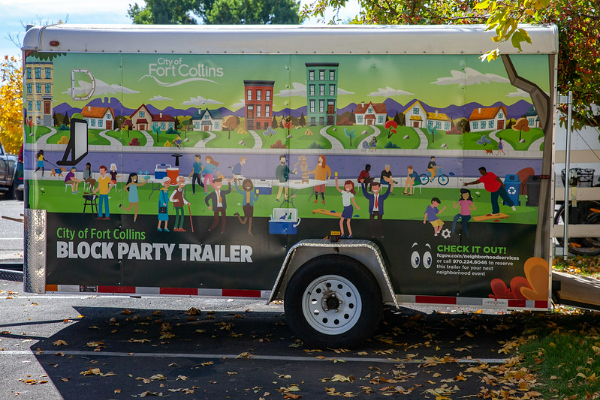 Photograph of the Neighborhood Services Block Party Trailer