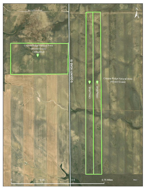 Map showing Coyote Ridge Natural Area