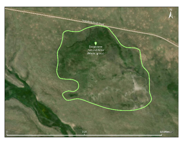 Map of the mesic area at Soapstone Natural Area