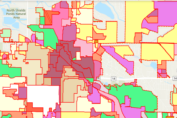 Zoning map of Fort Collins