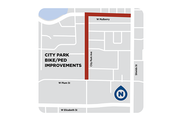 City Park and Mulberry project area map