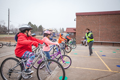students participating in Safe Routes to School programming