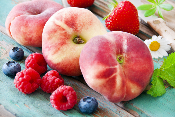 berries and peaches