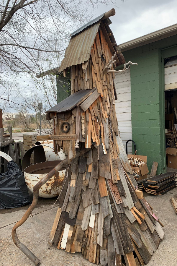 birdhouse sculpture in progress