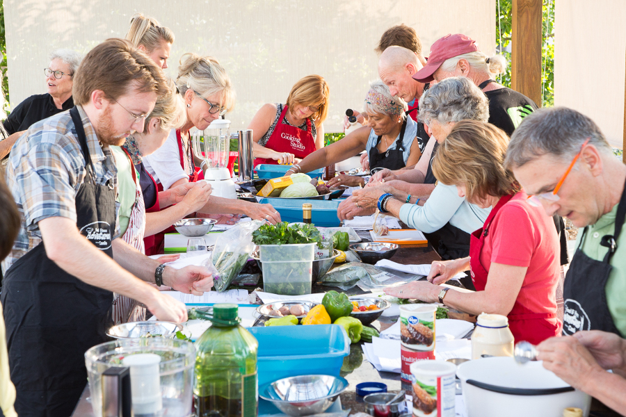 adults in cooking class