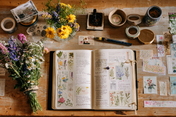Garden Journal with drawings and art