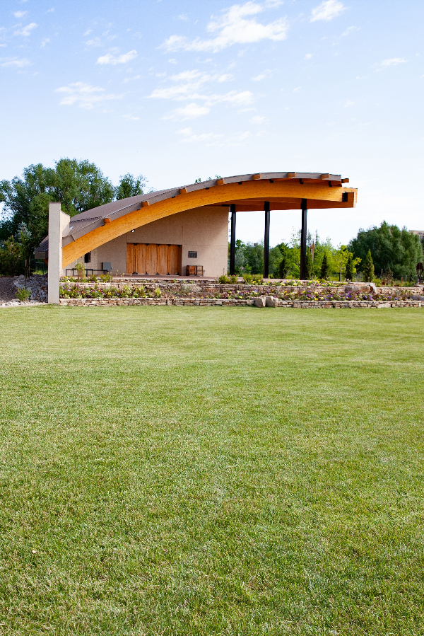 lawn and pavilion