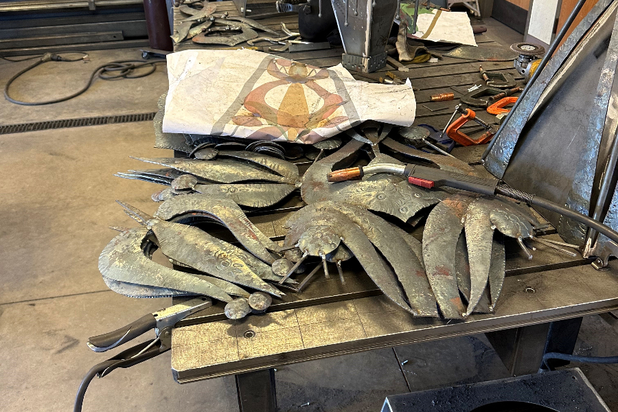 piece of metal artwork