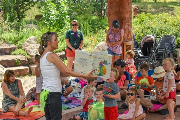 poudre river library storytime outside at The Gardens