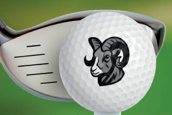 golf ball and club