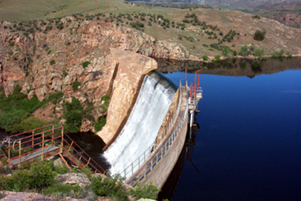 Halligan Dam spilling