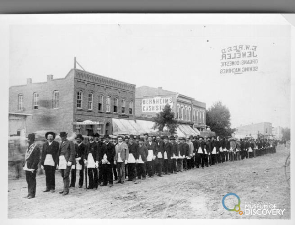 Bernheim store in background (Masons event), c.1886, Courtesy of the Fort Collins Museum of Discovery