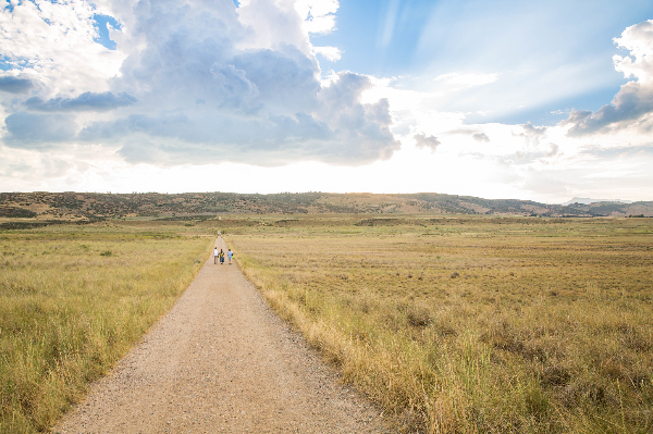Trail with hikers at Coyote Ridge Natural Area