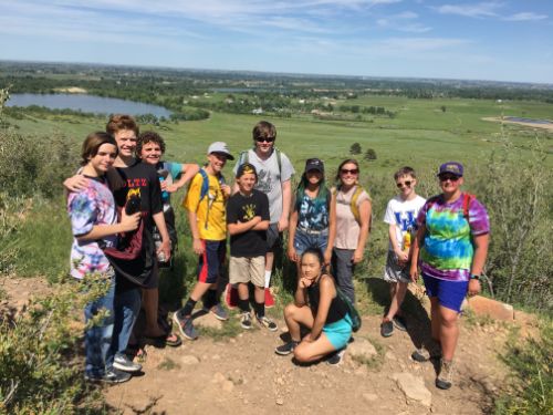 ROOTS Club members hiking at Reservoir Ridge.