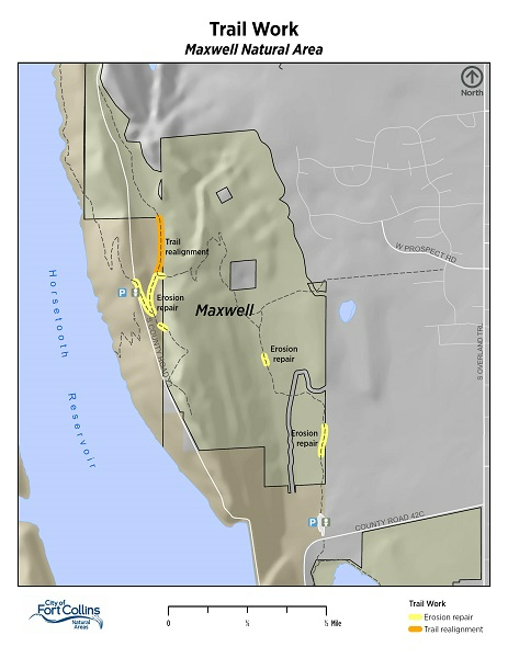 Map of trailwork at Maxwell