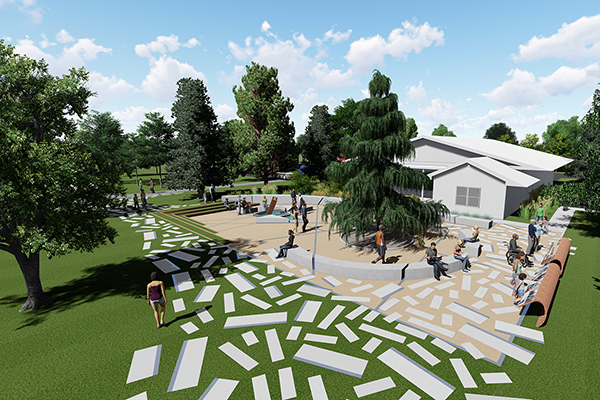 rendering of 9/11 memorial at spring park