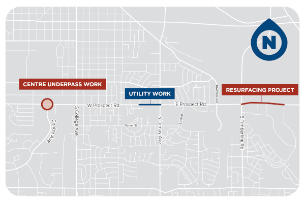 Map of waterline replacement work area