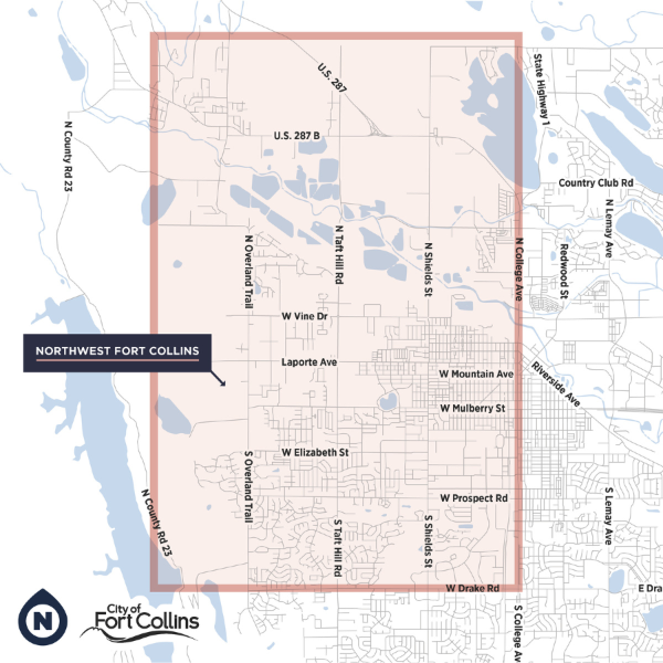 Northwest Fort Collins, north of Drake and west of College