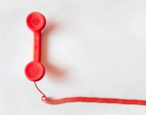 red telephone and cord