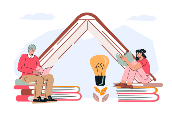 Illustration of reading