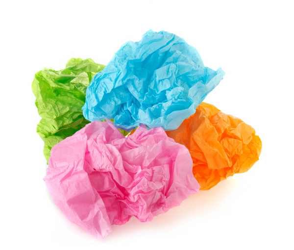 balled up tissue paper