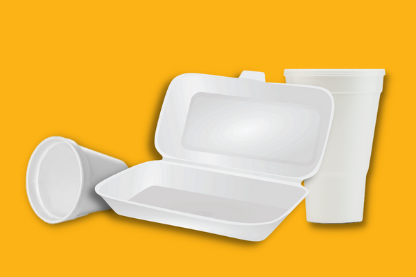 Styrofoam cups and container