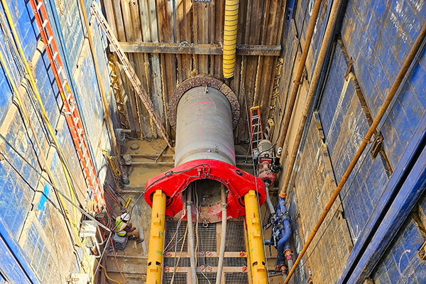 A photo of construction work on the Oak Street Project.