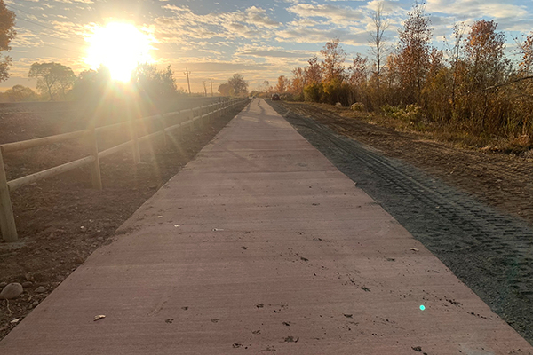 Photo of the a newly constructed portion of the Poudre River Trail.