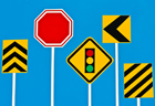 Illustrations of various traffic signs