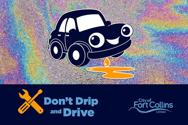 Don't Drip and Drive - Car Cartoon Leaking Oil