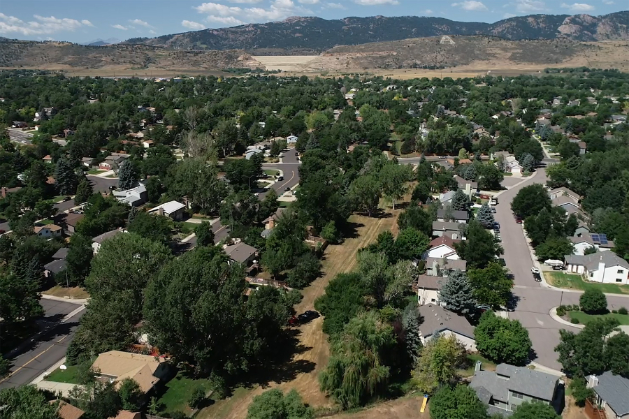 View of the Canal Importation Basin west of Red Fox Meadows