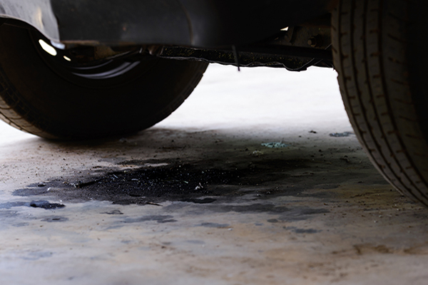 Vehicle leaking oil