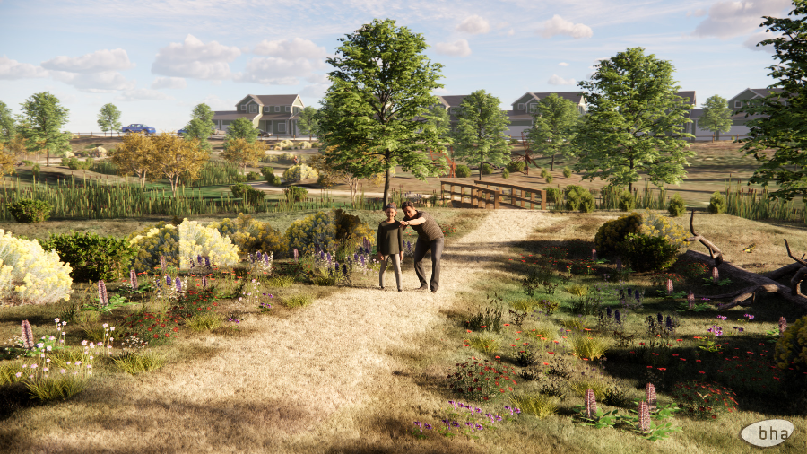 rendering of Glenmoor pond area