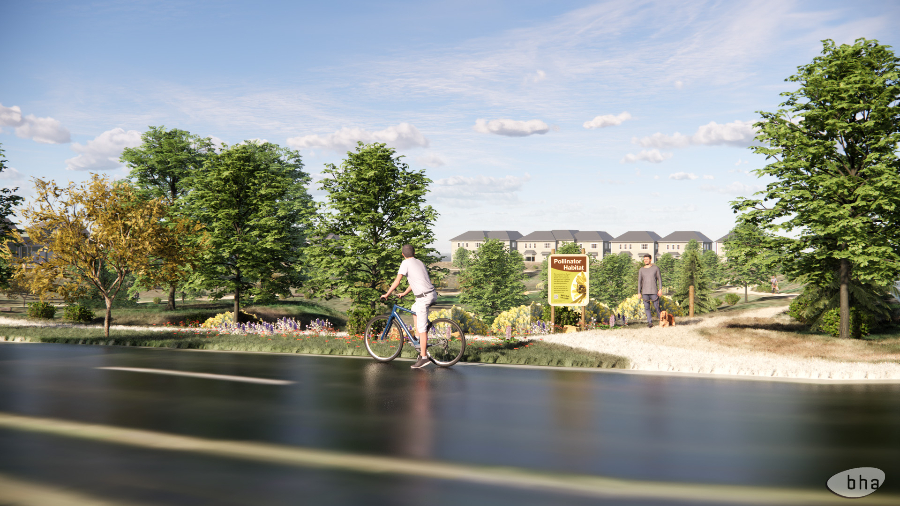 rendering of Glenmoor pond area