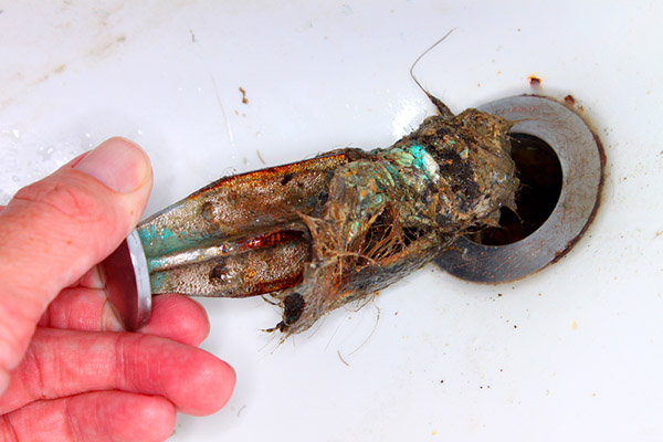 Hair clog in drain