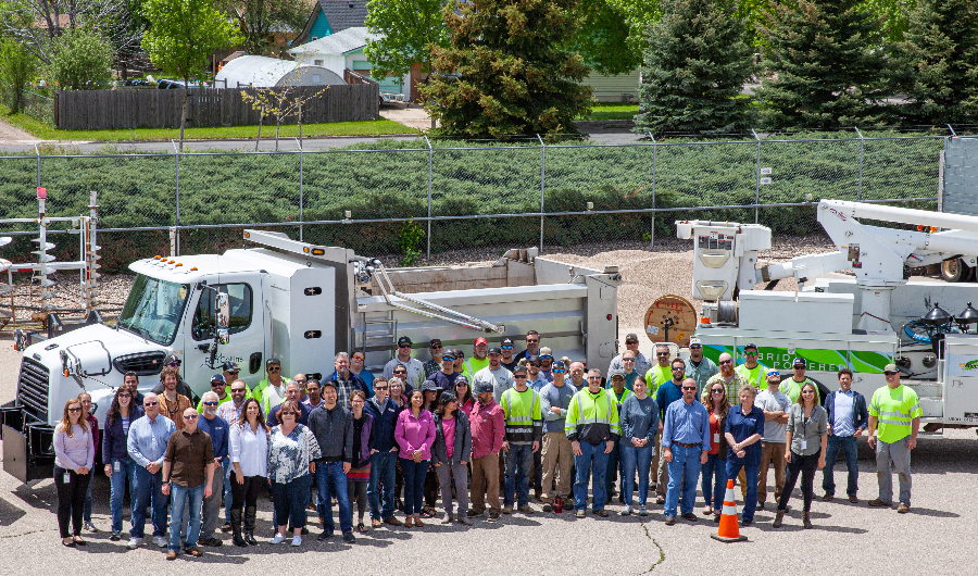 Group photo of the light and power team