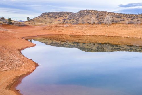 Low water level on Horsetooth Reservoir