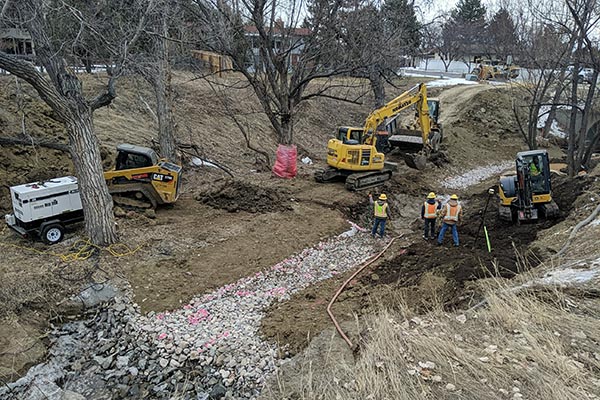 Construction on Mail Creek Stream Rehabilitation Project
