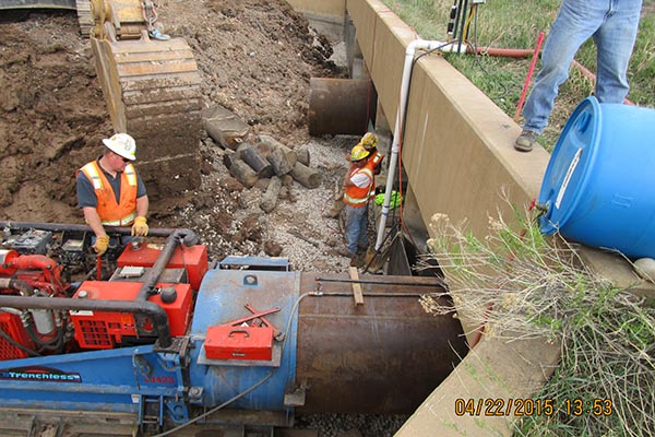 Boring during the Northeast College Corridor Outfall Project