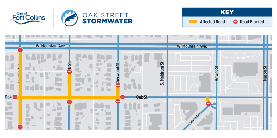 Oak Street closure map as of May 12