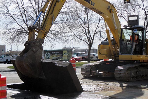 Construction on the Plum Street Project