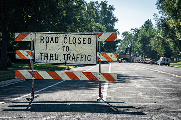 road closed sign