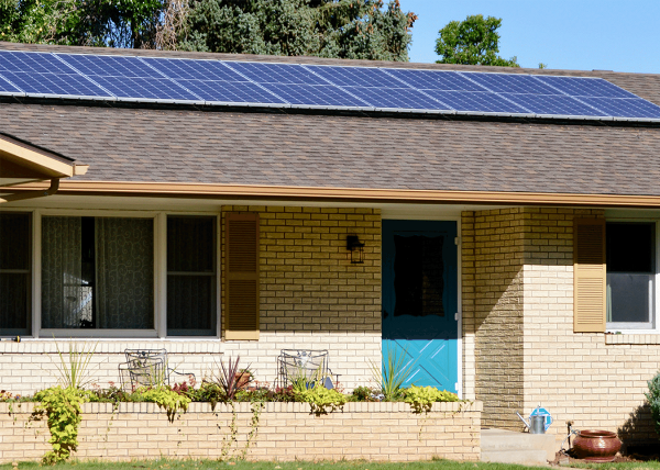 Home with solar panels